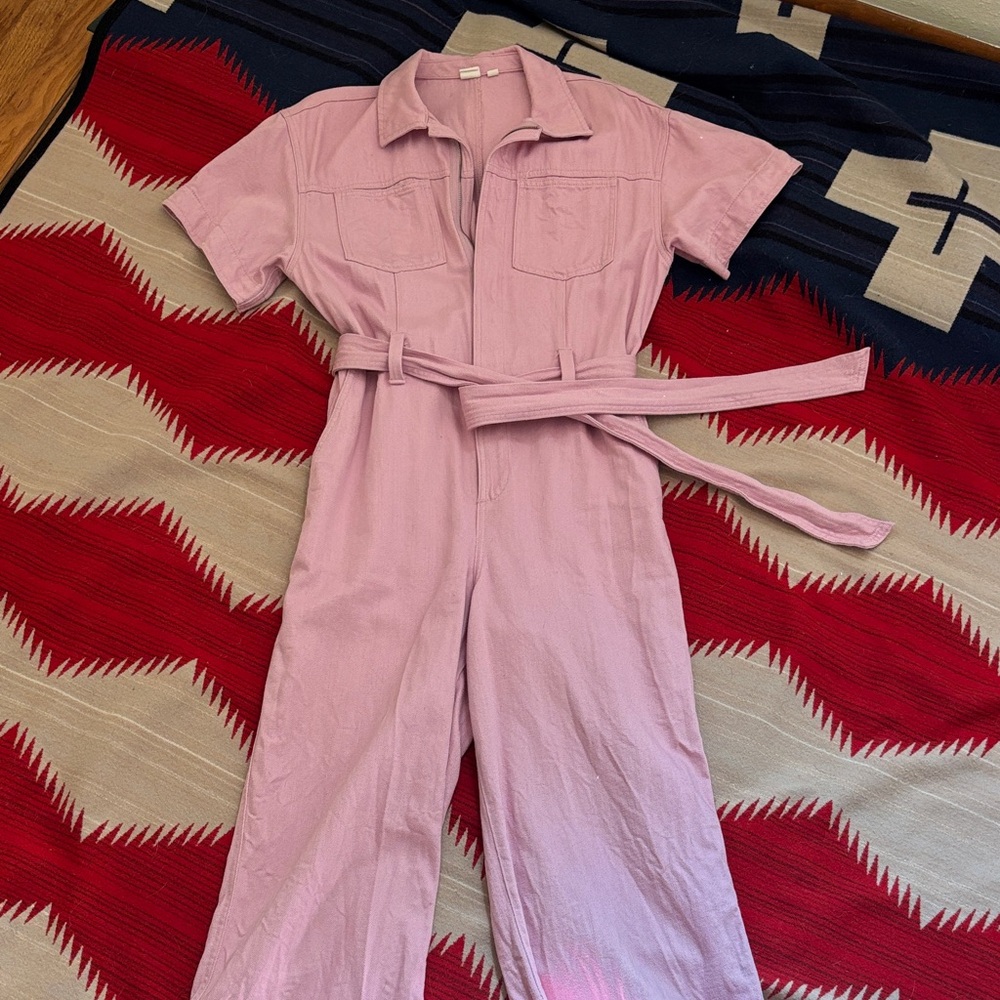 Gap pink Women's denim carpenter style Jumpsuit